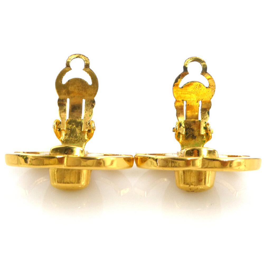 CHANEL Authentic Gold Logo Earrings - Picture 6 of 10